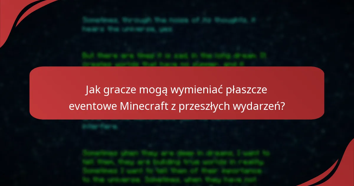 Jakie jest historyczne podsumowanie płaszczy eventowych w Minecraft?