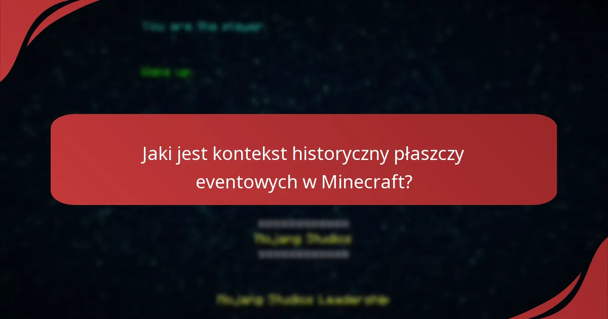 Jaki jest kontekst historyczny płaszczy eventowych w Minecraft?